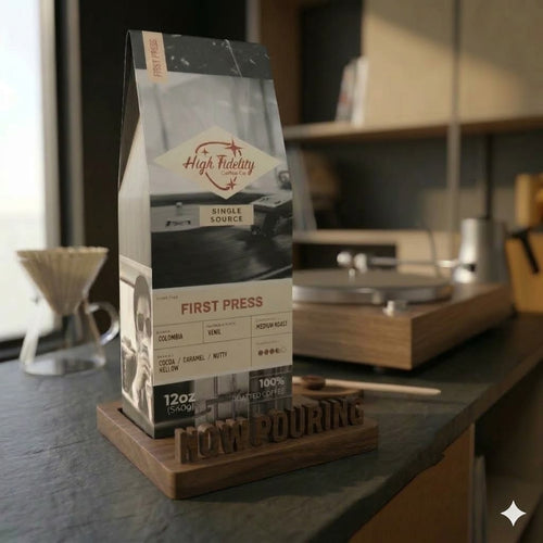 "Now Pouring" Bag display